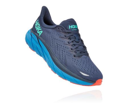 Hoka One One Clifton 8 - Adidasi Alergare Pe Drum Barbati Albastri | RO-eOrlpvN